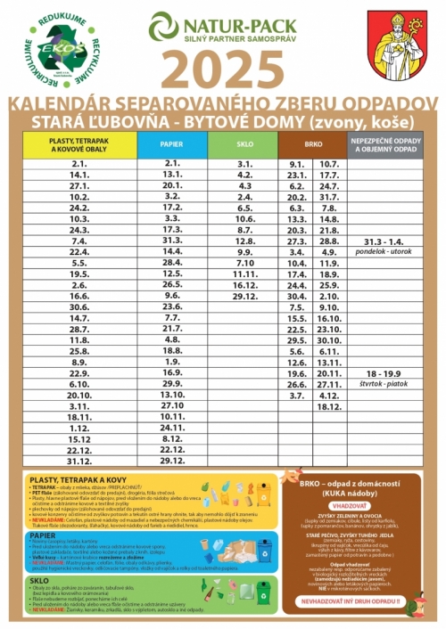 Kalendár separovaného zberu